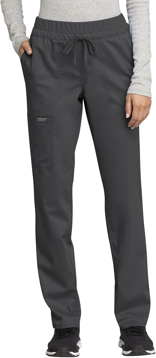 Cherokee Scrubs for Women Mid Rise Tapered Leg Drawstring Pants