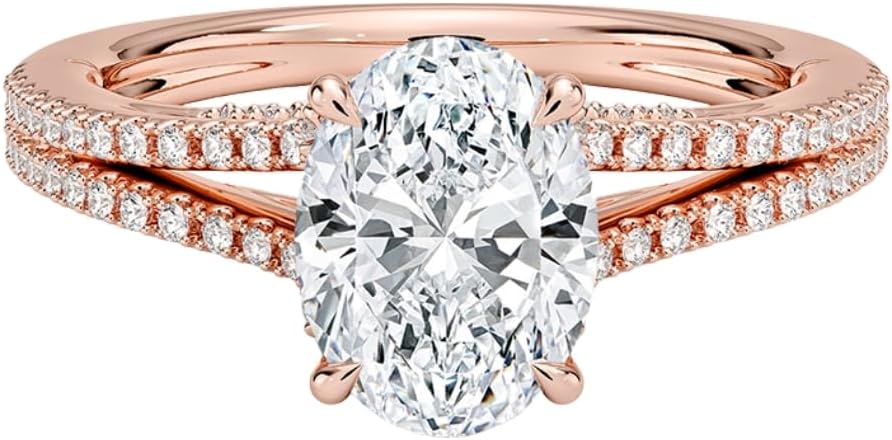 1-3 CT Moissanite Engagement Ring in Solid Gold & Silver