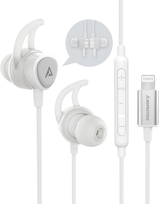 Pure White Magnetic Lightning Earbuds for iPhone Sports