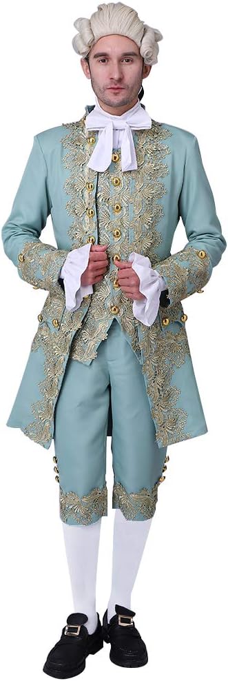 Elegant Men's Rococo Costume for 18th Century Court Suit