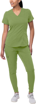 Adar Pro Modern Athletic Scrub Set For Women - Tailored Jogger Fit Med