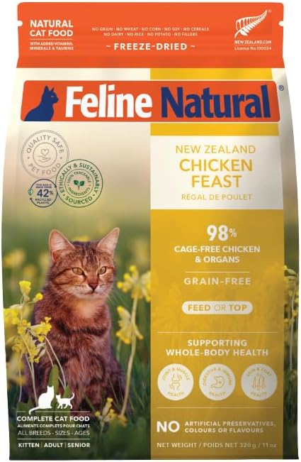 High Protein Dry Cat Food with 98% Meat, No Grains or Fillers