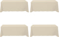 Beige Tablecloths for 8 ft Rectangle Tables 90 x 156 in - 4 Pack