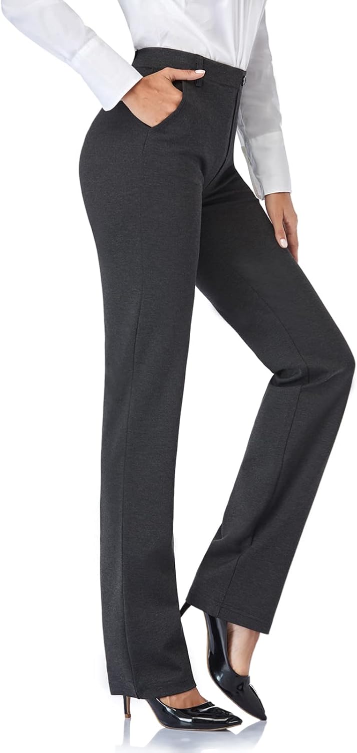 Tapata Women's Stretchy Straight Dress Pants for Office Work