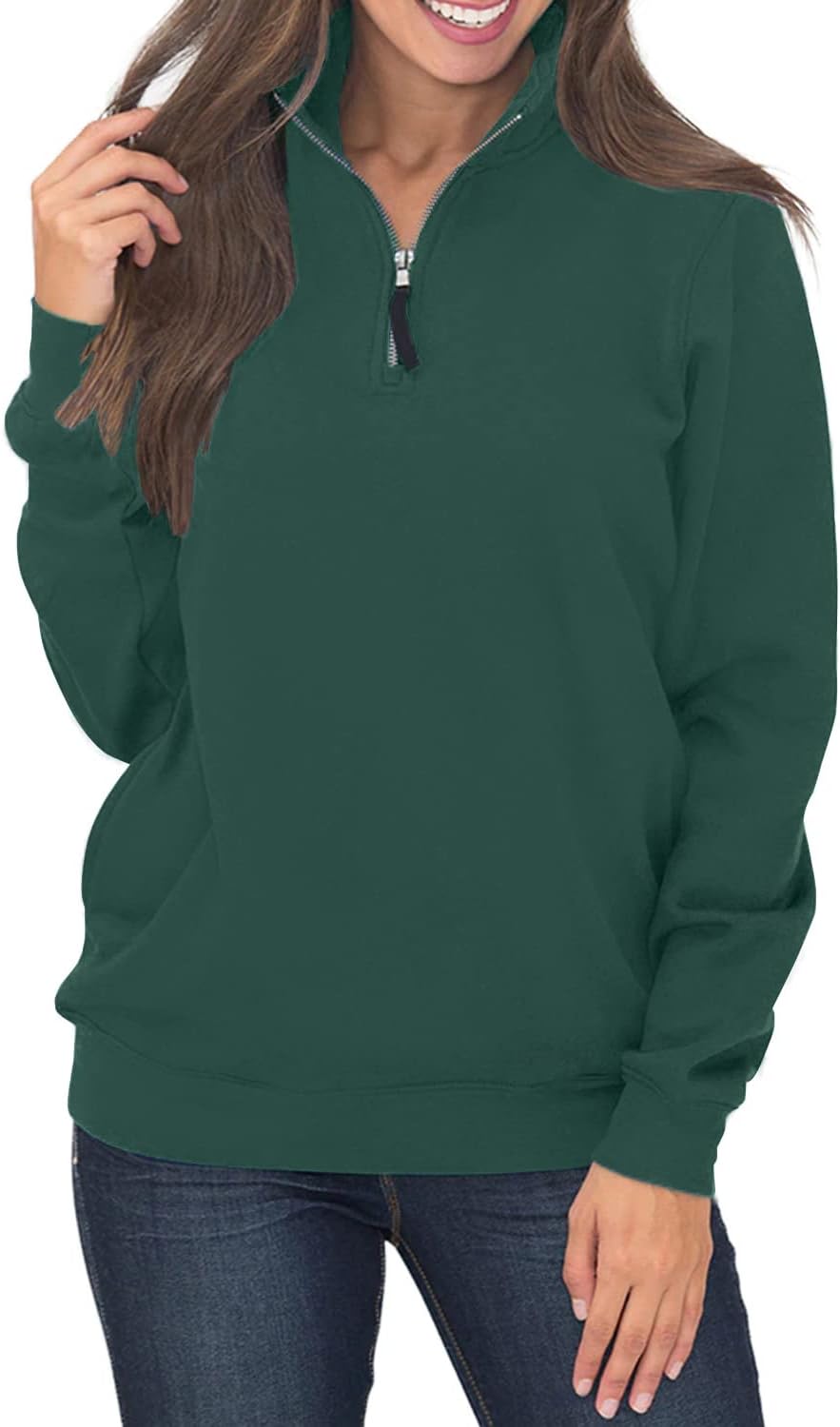 Samefar Womens Cozy High Neck Long Sleeve Pullover Sweatshirt