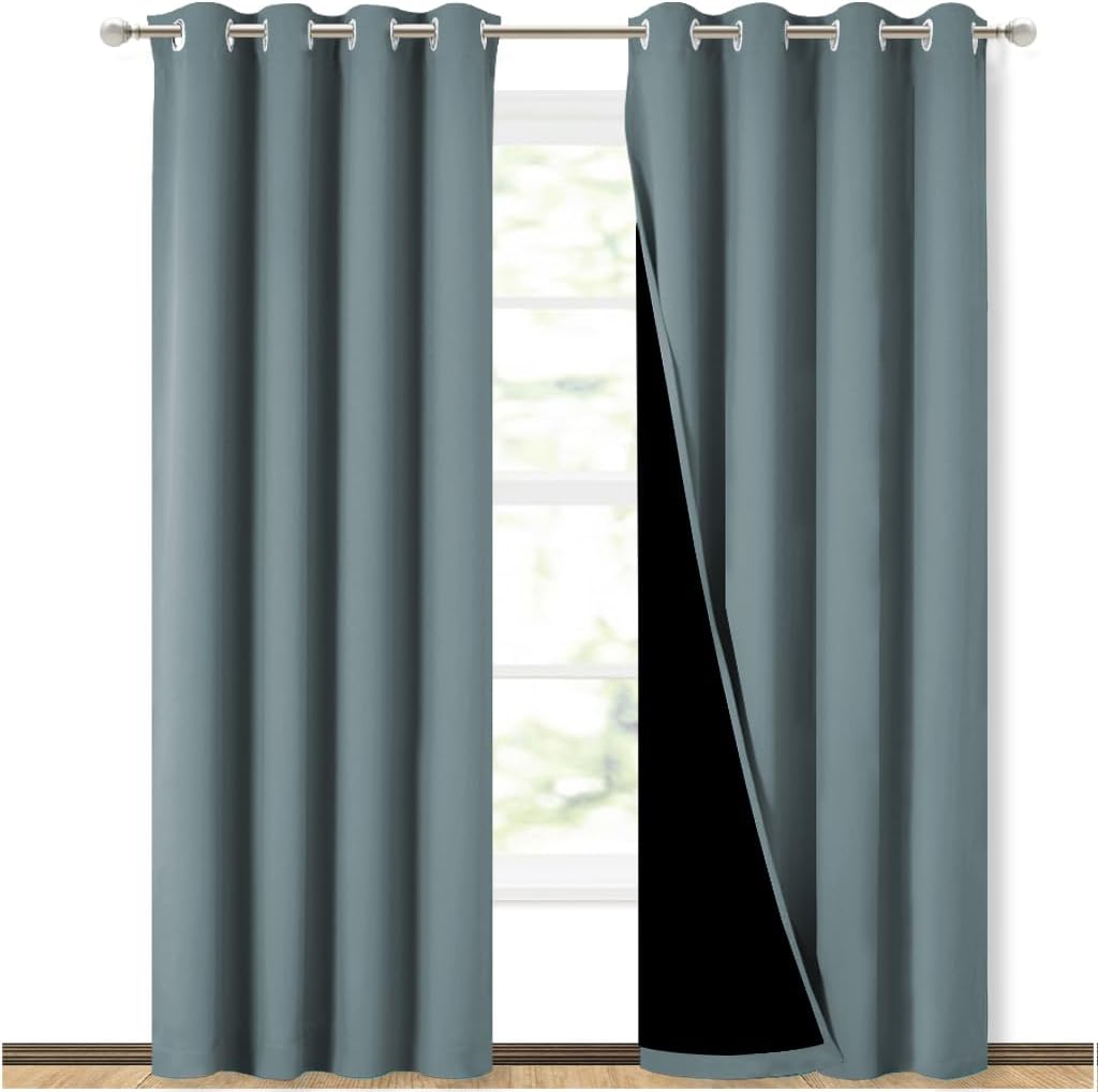 NICETOWN 100% Blackout Curtains for Bedroom, Noise Reducing Drapes
