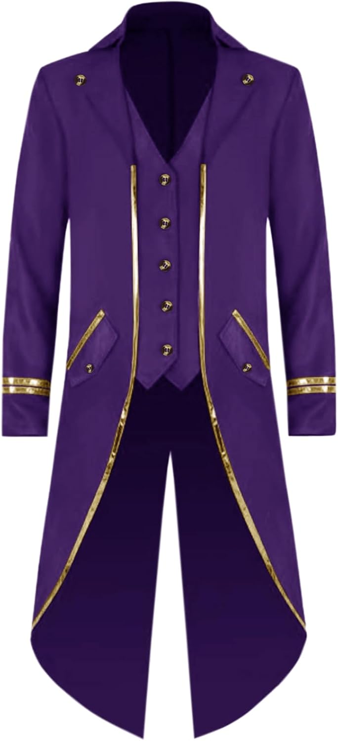 Runcati Mens Steampunk Victorian Jacket for Unique Costumes