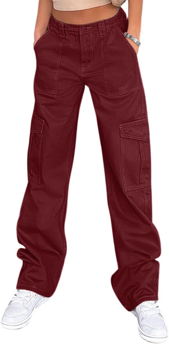 Lepunuo Cargo Pants for Women High Waisted Baggy Style