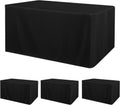 Obstal Black Fitted Tablecloth 4-Pack for 6 ft Rectangle Tables