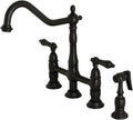 Heritage Bridge Kitchen Faucet Matte Black - Classic Bridge Design