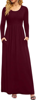 DB MOON Women Casual Long Sleeve Maxi Dress - Comfortable (Style JZN3)