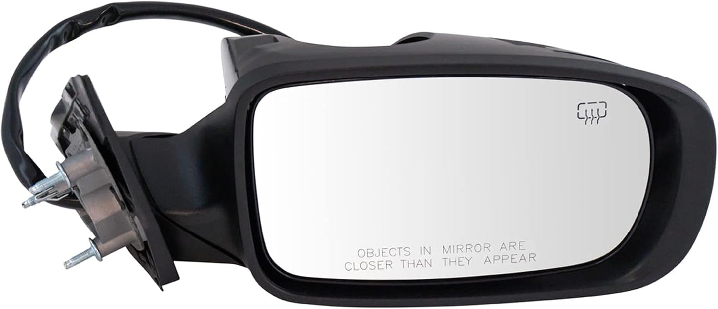 TRQ Mirror Power Heated Memory Smooth Black for Chrysler 300