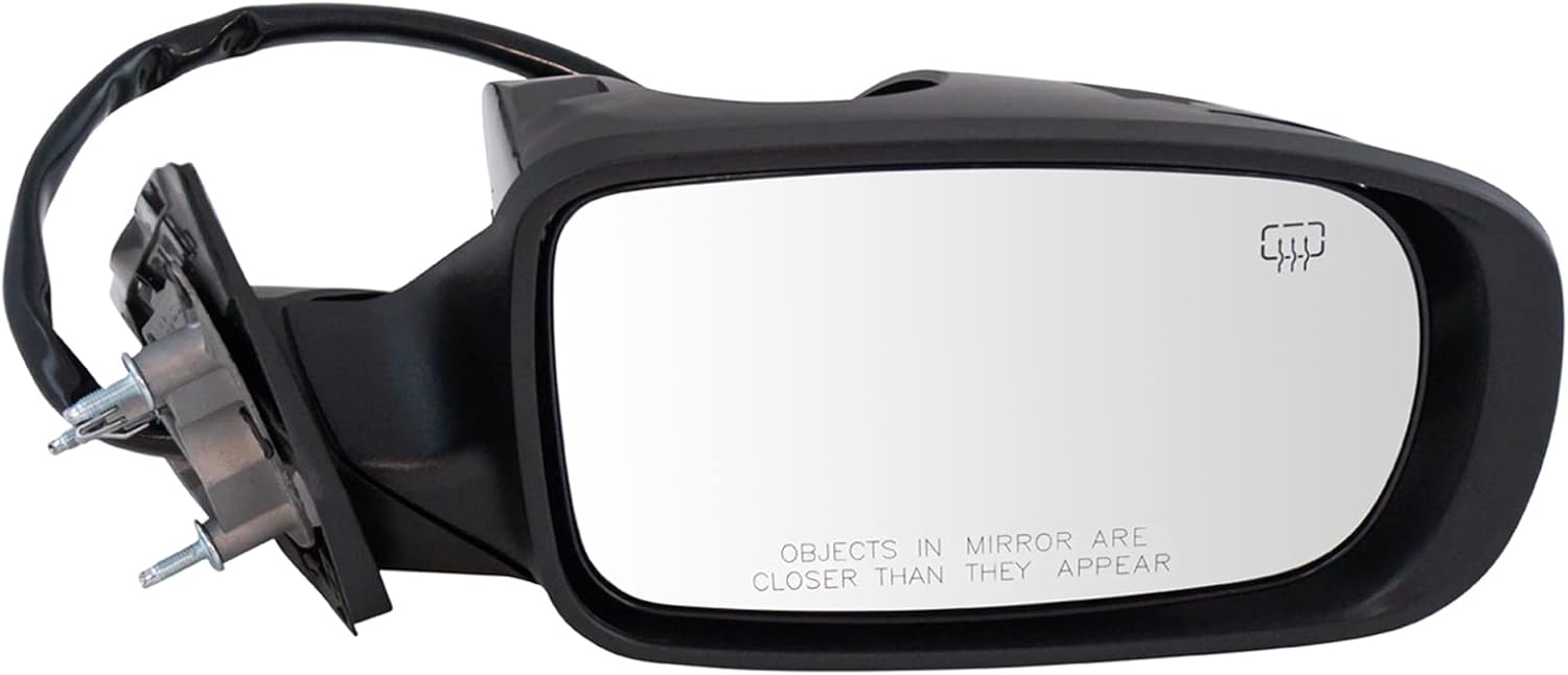 TRQ Mirror Power Heated Memory Smooth Black for Chrysler 300