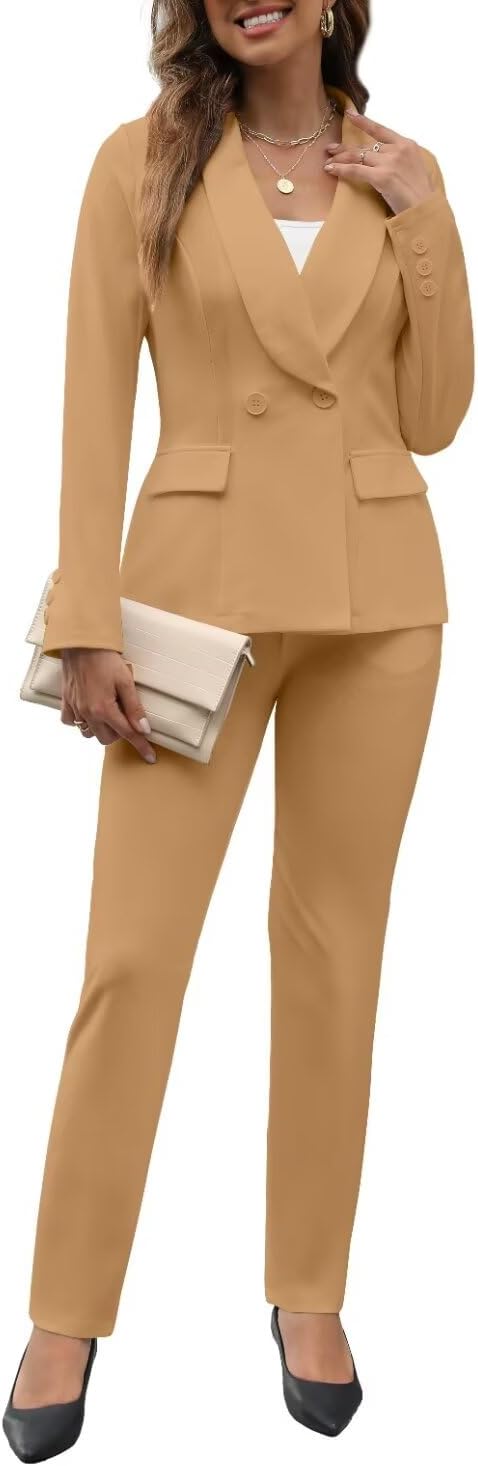 Women's Fall Business Pant Suit Long Sleeve Blazer Set 2024