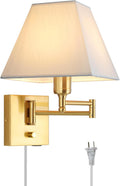Wall Mounted Lamp Plug in Wall Sconce with Dimmable Switch - USB Port
