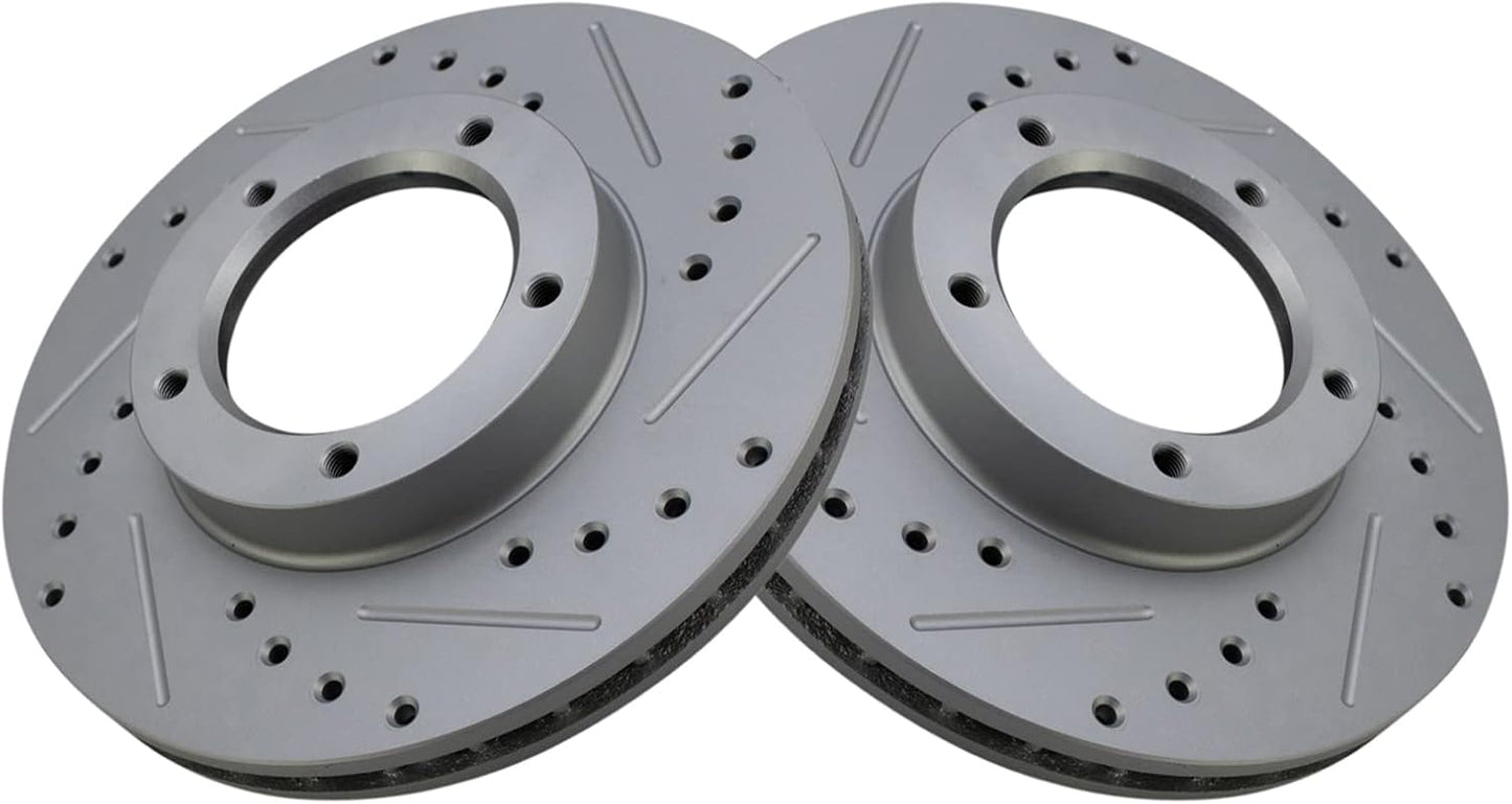 TRQ Front Performance Brake Rotors Set for Toyota Pickup 1984-1995