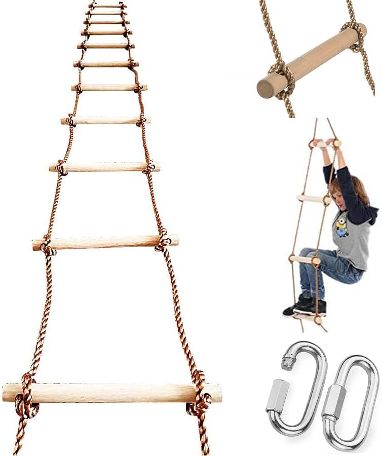 ISOP Tree Climbing Rope Ladder for Adults & Kids - 16ft Fun