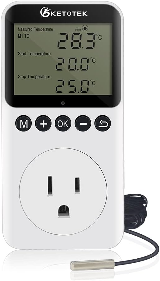 KETOTEK Thermostat Outlet Plug: Precise Temp Control