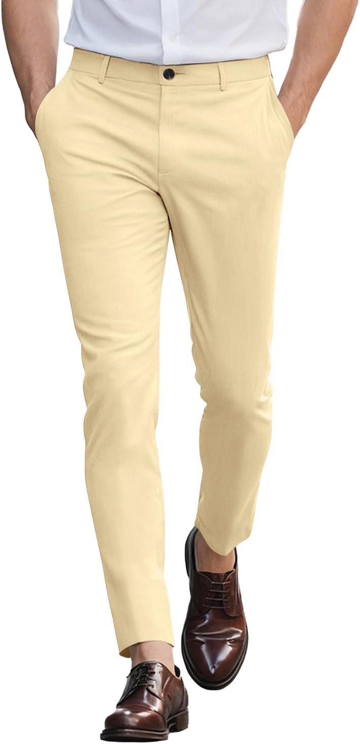GINGTTO Mens Dress Pants Slim Fit Stretch Chino Pants Review