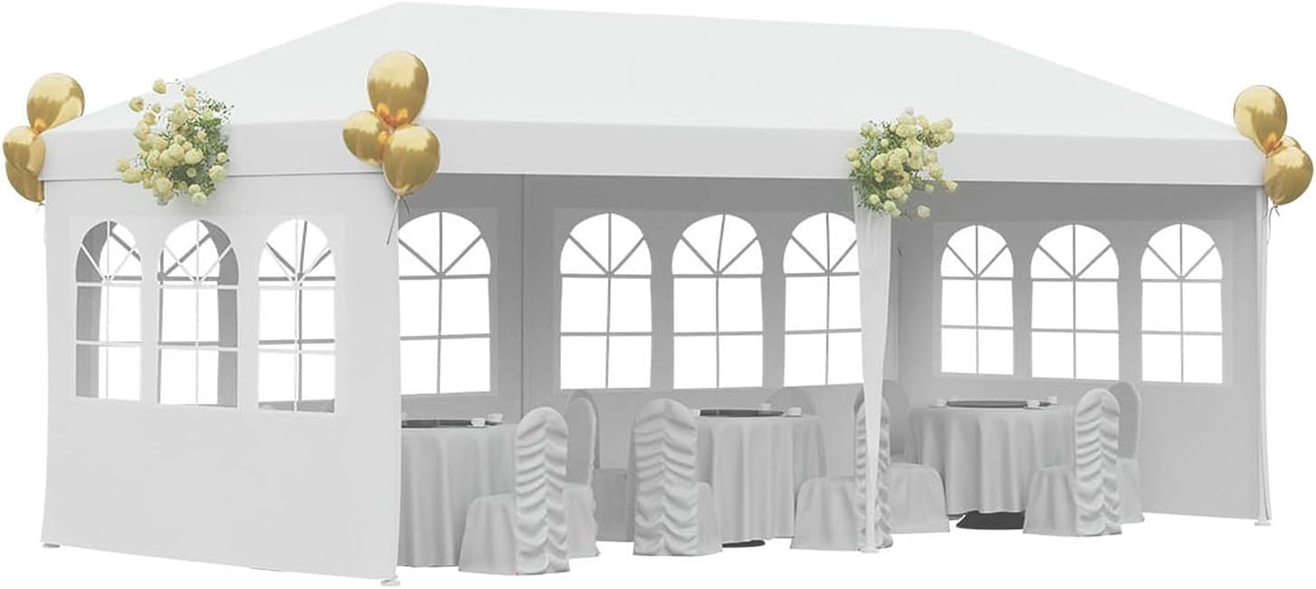 10x20 Wedding Party Gazebo Tent - 4 Sidewalls - White! FDW