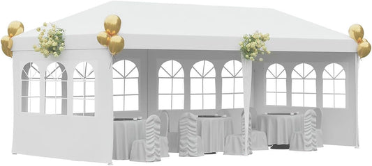 10x20 Wedding Party Gazebo Tent - 4 Sidewalls - White! FDW