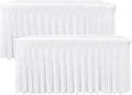 Nasitos White Rectangle Table Skirts 2 Pack - Stretch Fitted