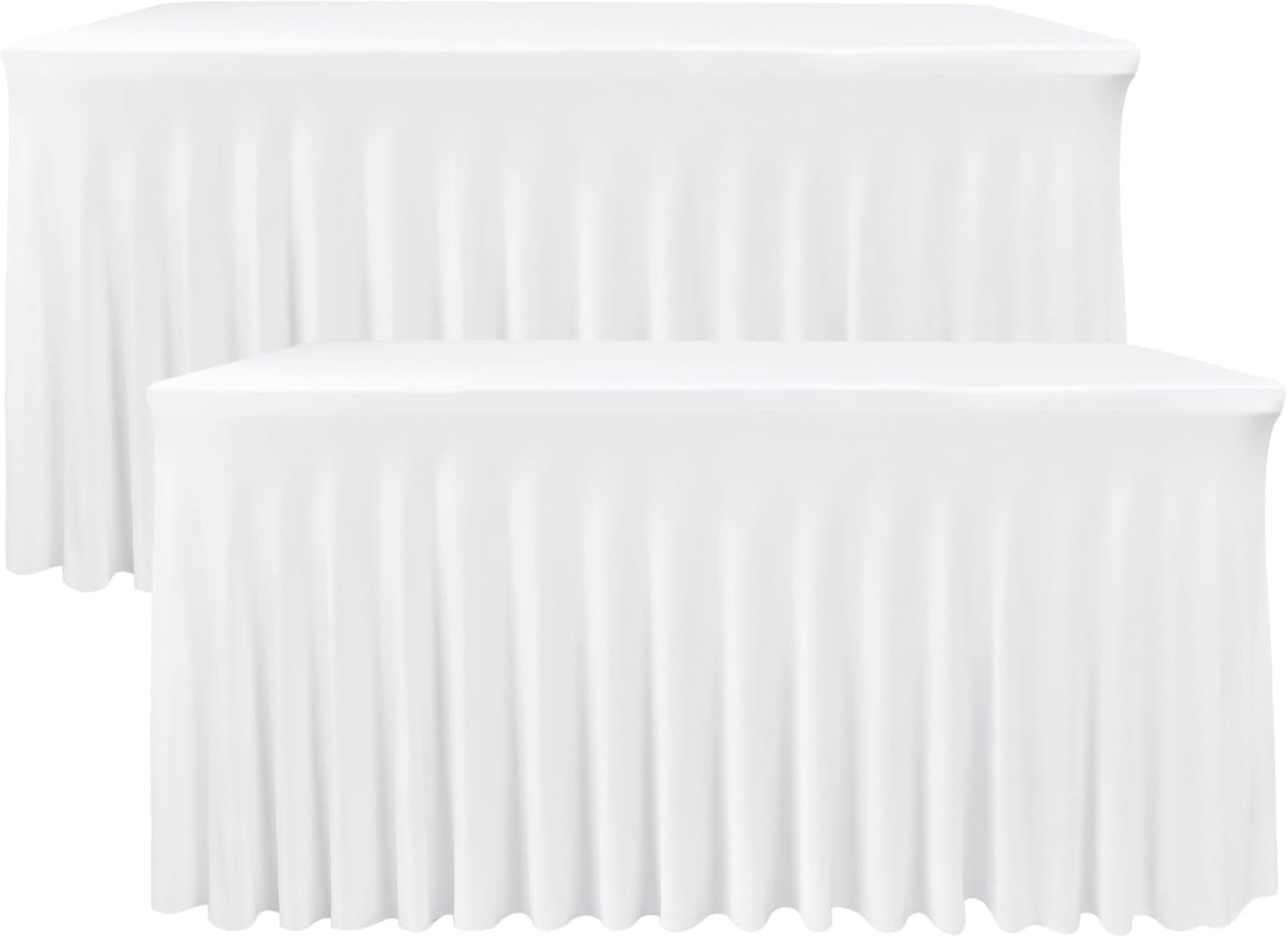 Stylish Nasitos White Rectangle Table Skirts for Events