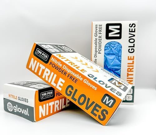 Non-Allergic Blue Nitrile Gloves by GLOVAL