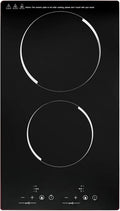2 Burners Electric Cooktop 110v 1500W Ceramic Cooktop - Compact Dual