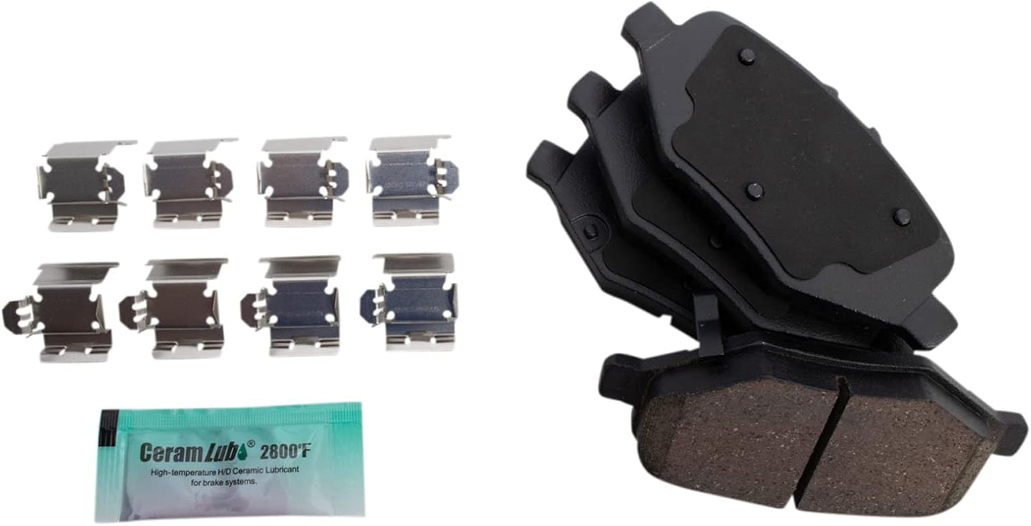 TRQ Ceramic Rear Brake Pad Set for Ford Explorer Flex MKS MKT