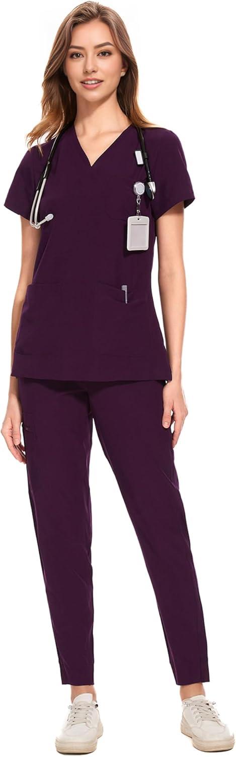 COZYFIT Medical Scrubs for Women with 8 Pockets & Comfort