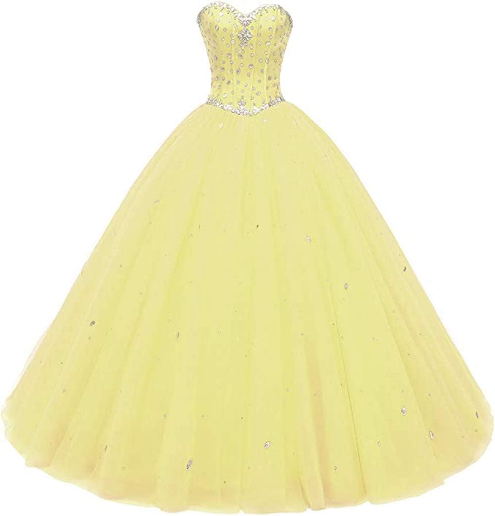 Women's Sweetheart Ball Gown Tulle Quinceanera Dresses for Prom