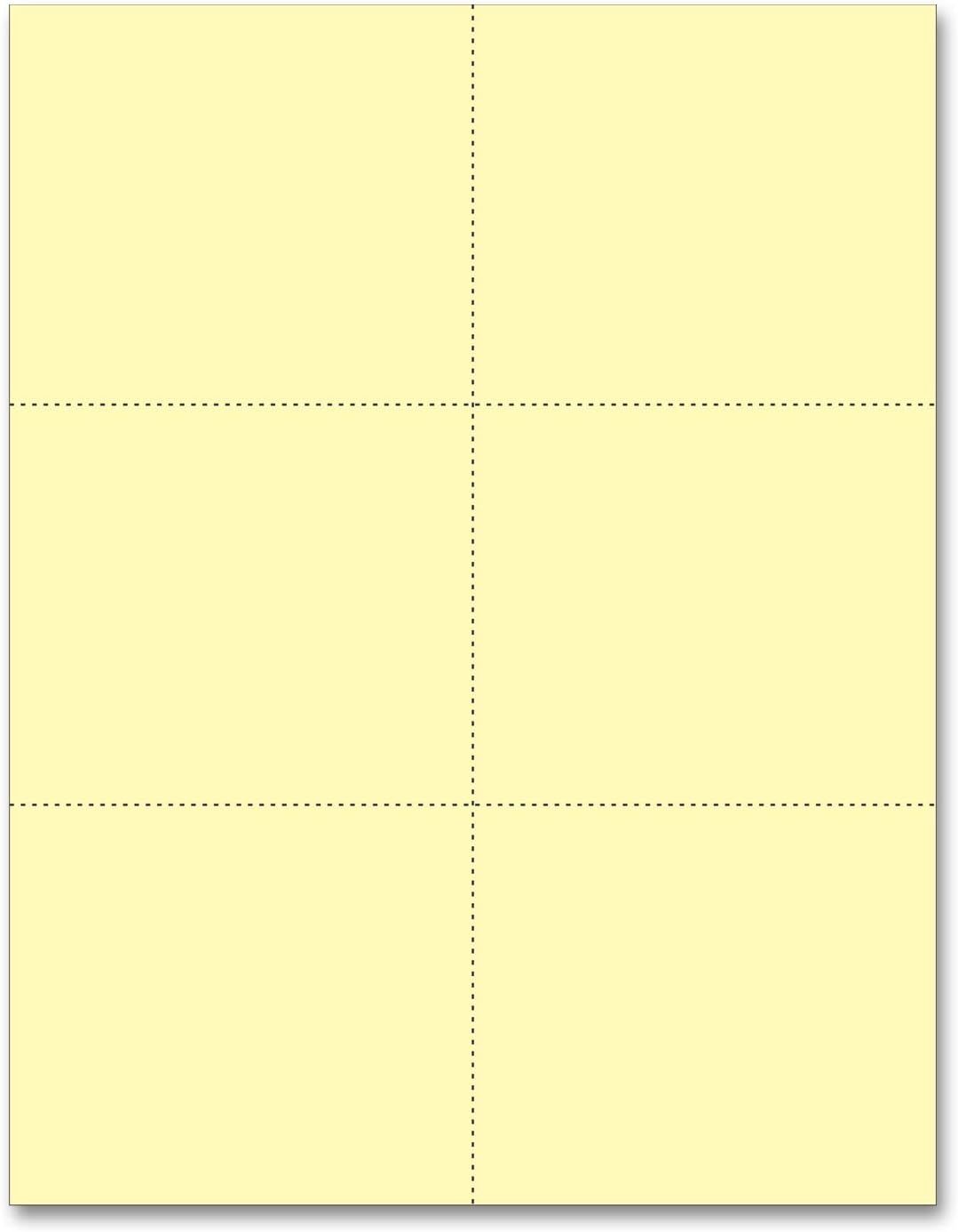 Laser Printer Blank Perforated Cards - 6000 Canary Cards