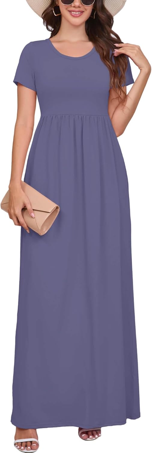 DEARCASE Casual Summer Maxi Dress with Pockets for Women