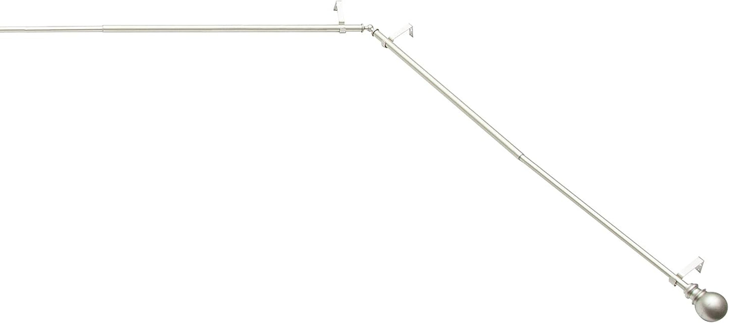 Kenney KN80706 Bryce Ball End Bay Window Rod - Adjustable Length, Brushed Nickel Finish