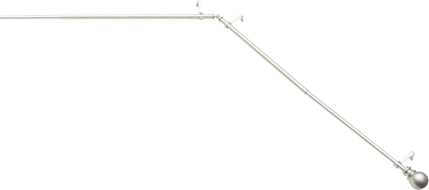 Kenney KN80706 Bryce Ball End Bay Window Rod - Adjustable Length, Brushed Nickel Finish