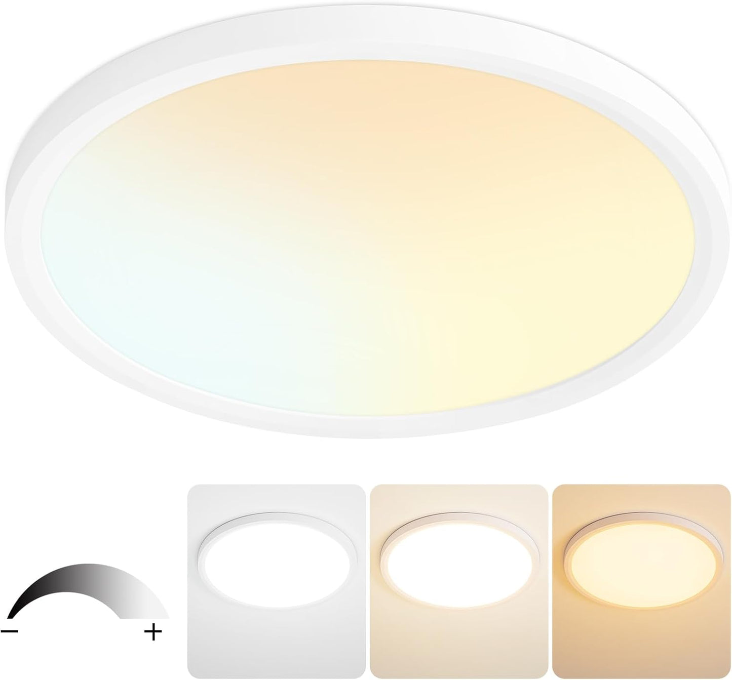 24 Inch Flush Mount Ceiling Light with Dimmable LED Options