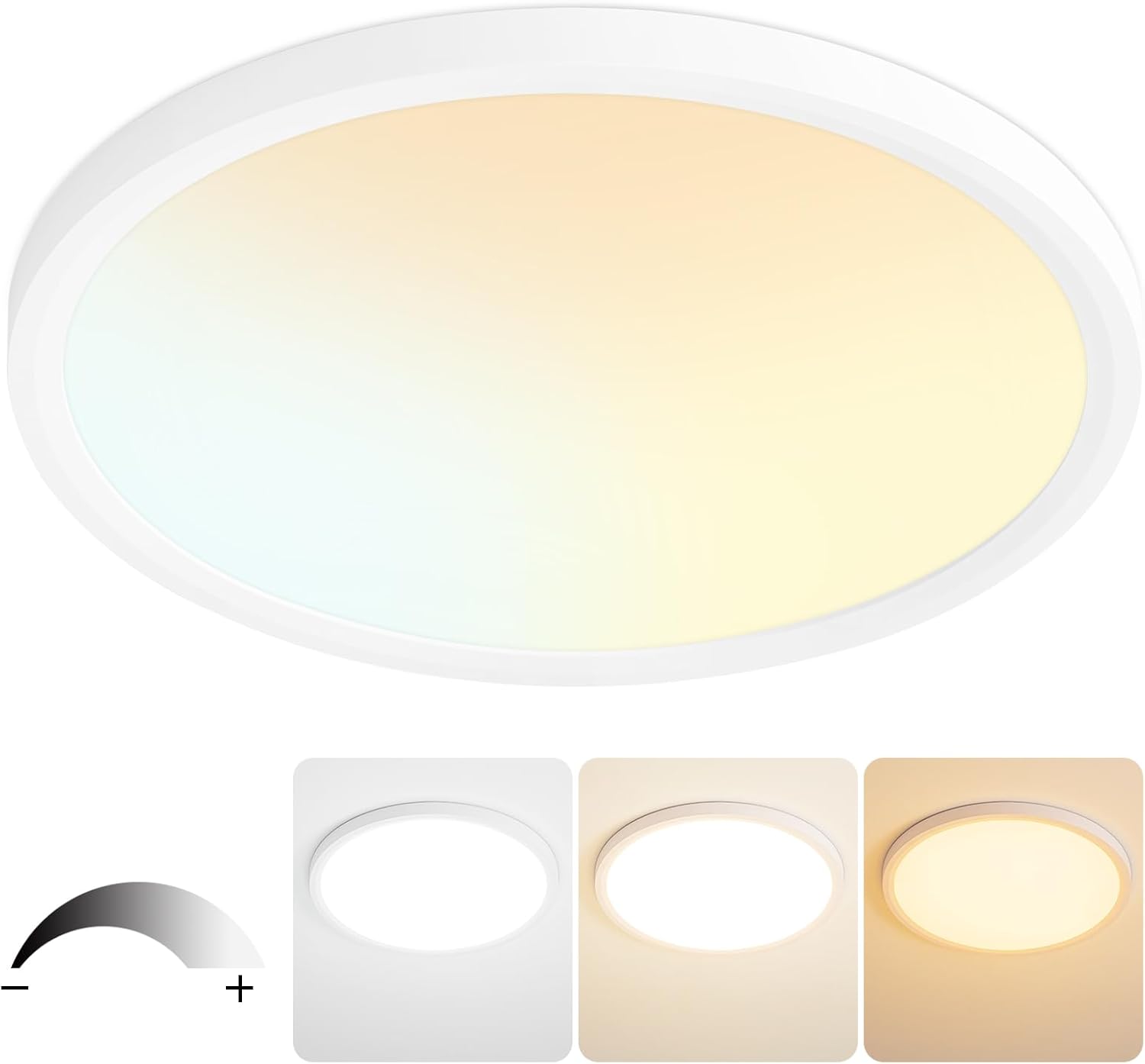 24 Inch Flush Mount Ceiling Light with Dimmable LED Options