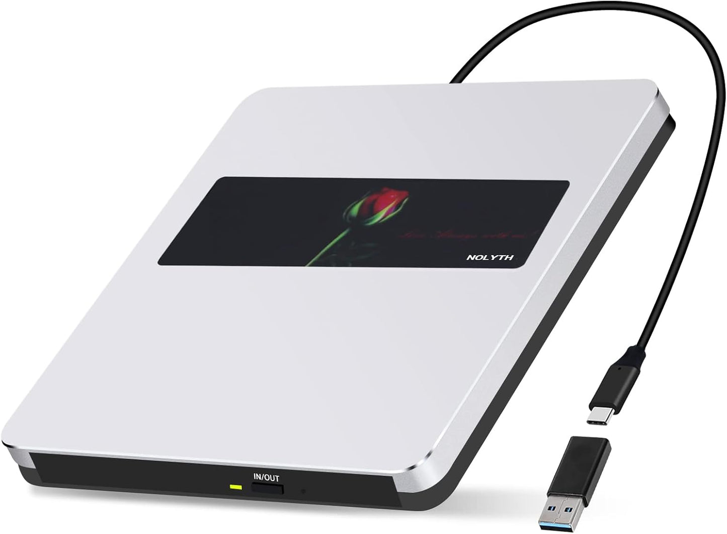 NOLYTH USB C External CD Drive: Slim & Portable