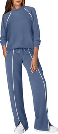Lounge Sets for Women 2 Piece Wide Leg Pant Matching Sets - Cozy Fall