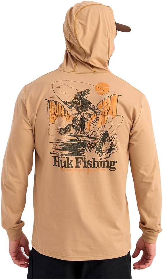 HUK Mens Hoodie Tee for Men with UPF Sun Protection and Style