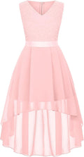 Girls Floral Lace Swing Dress Knee-Length - Vintage Formal Fit
