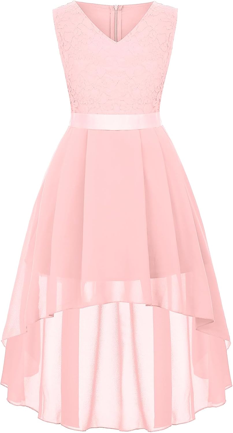 Girls Floral Lace Dress for Easter and Formal Events