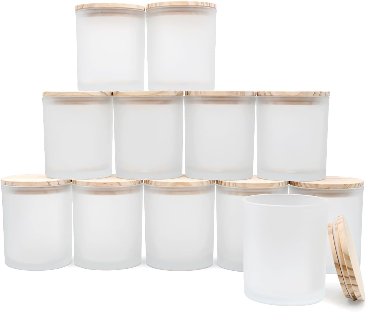 14 OZ Thick Candle Jars for Making Candles - 12 Pcs Set