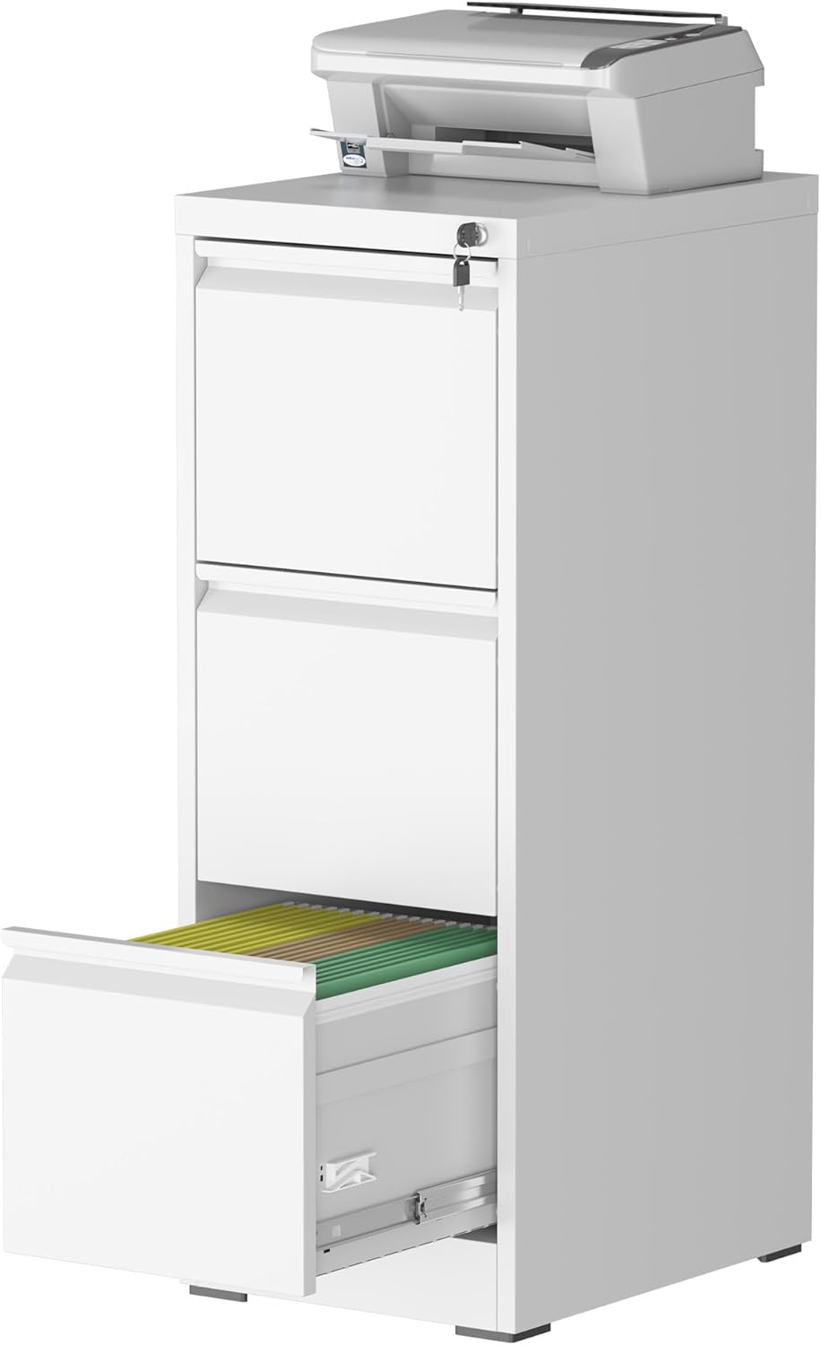 FOSTOKO 3 Drawer File Cabinet with Lock for Home Office