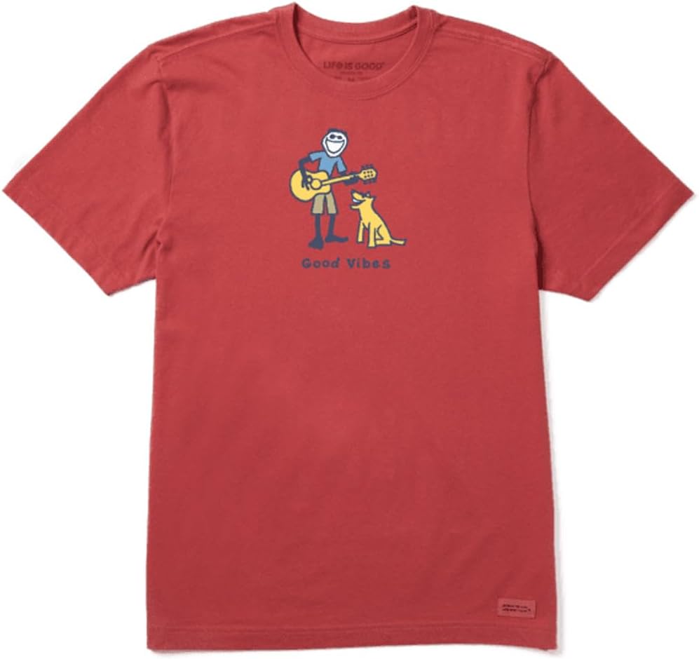 Life is Good Men's Guitar Jake Tee - Faded Red Bliss