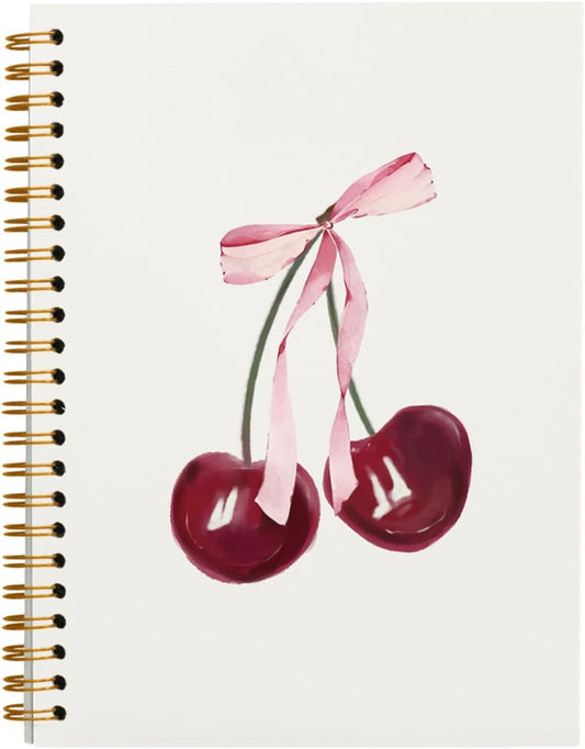 Coquette Pink Bow Notebook for Women, College Ruled Spiral, 5.5 x 8.3