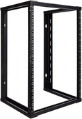 15U Wall Mount Open Frame 19 in Server Rack - Sturdy 16 in Depth