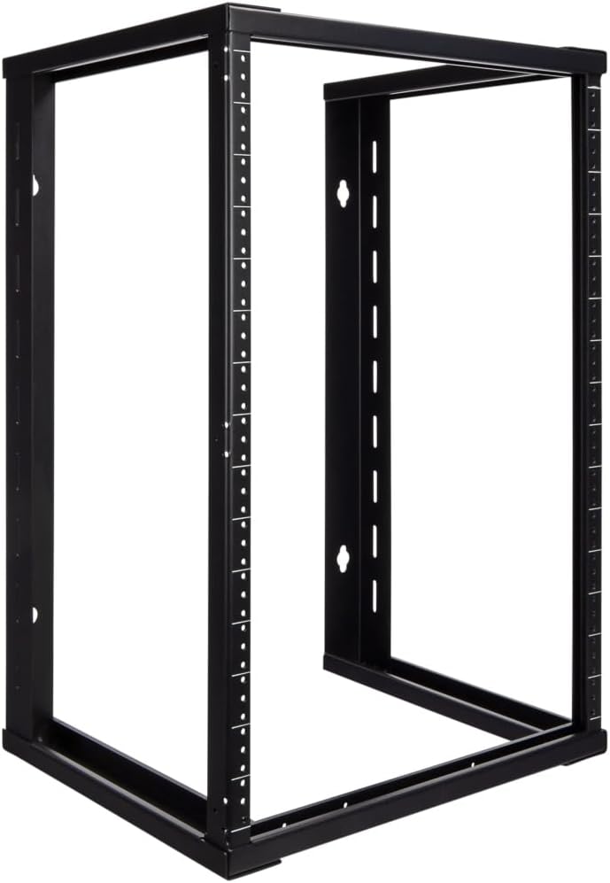 NavePoint 15U Wall Mount Open Frame Server Rack for 19 Inch Gear