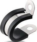 100PCS Cable Clamps 5/8 in P-Clamps - Rubber Cushioned Metal Clips